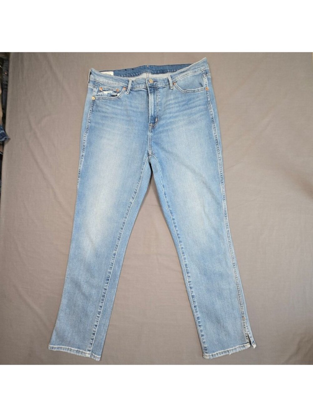 Gap Vintage Slim Mid Rise Jeans Womens 33 16 Tall Light Wash Straight Denim